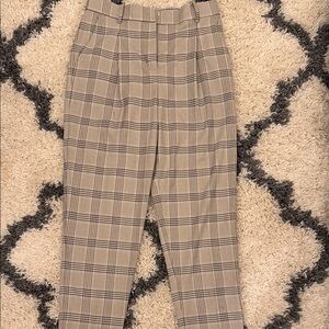 LOFT Checkered Pants in Cream and Black